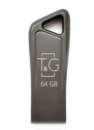 Флеш память t&g usb 2.0 64gb metal 114 steel
