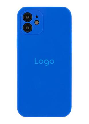 Чохол silicone case full із захистом камери для iphone 12 shiny blue