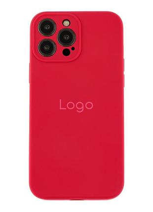 Чехол silicone case full с защитой камеры для iphone 13 pro wine red