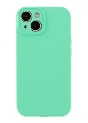 Чехол с защитой камеры silicone case full apple iphone 14 spearmint