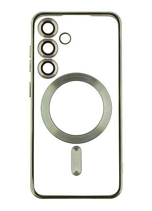 Чехол tpu metallic full camera magsafe samsung galaxy s24 plus green