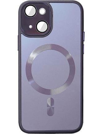 Чехол tpu+glass sapphire midnight with magsafe для apple iphone 15 plus (6.7") фиолетовый / deep purple