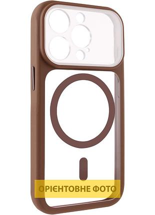 Чохол tpu getman moon clear with magsafe для apple iphone 15 pro max (6.7") brown