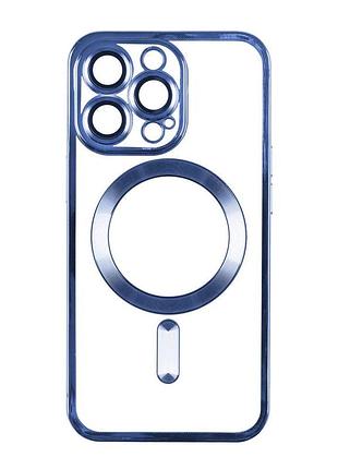 Чехол tpu metallic full camera magsafe apple iphone 14 pro max blue