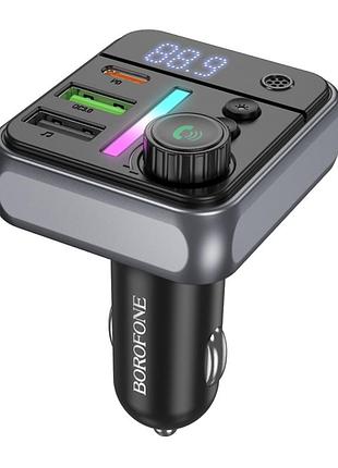 Автомобильное зарядное устройство с fm-модулятором borofone bc50 pd20w/qc3.018w 2xusb-a/usb-c ports car