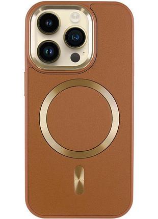 Кожаный чехол snapcase with magsafe для apple iphone 16 pro (6.3") brown