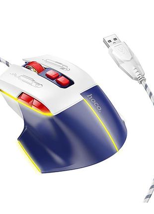 Игровая оптическая usb мышь hoco gm31 overlord luminous rgb led подсветкой,чип a603ep/dpi 1200/3600 длина кабеля, равная 1.5м