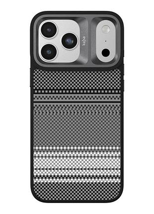 Чехол-накладка kajsa resort коллекция градиентный дизайн (gradient stripe) с magsafe для iphone17 pro max black b-ring
