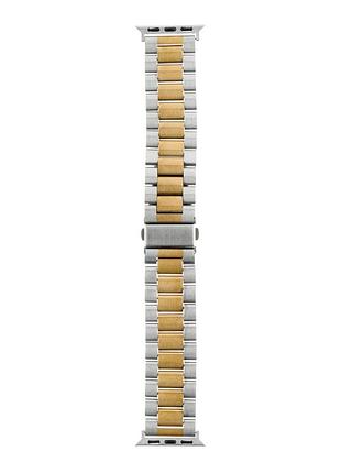 Ремешок металлический stainless steel для apple watch 49 / apple watch 45 / apple watch 44 / apple watch 42mm silver gold