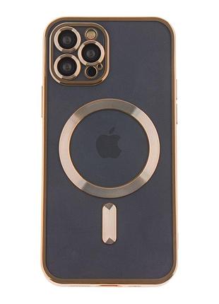 Чехол tpu metallic full camera magsafe для iphone 12 pro gold