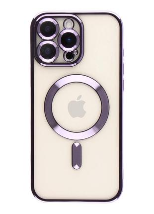 Чехол tpu metallic full camera magsafe для iphone 16 pro dark purple