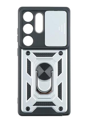 Чехол накладка guard shield armor с кольцом для samsung galaxy s25 ultra 5g silver