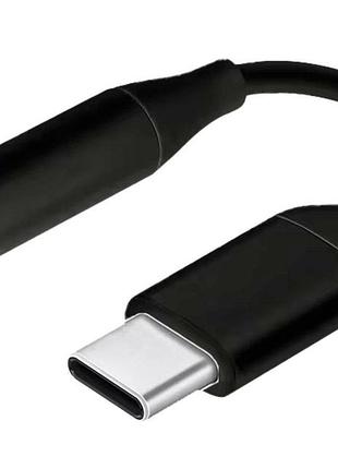 Перехідник роз'єм для навушників samsung usb type c to 3.5 mm aux adapter type-c 3 5 jack чорний