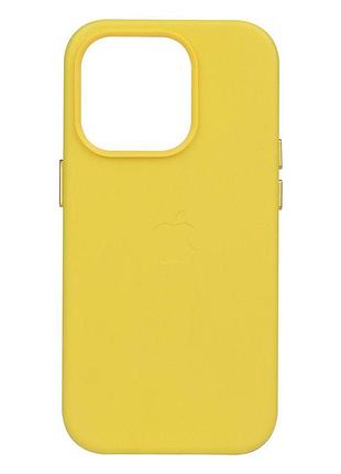 Чехол leather case для apple iphone 14 pro canary yellow