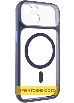 Чехол tpu getman moon clear with magsafe для apple iphone 15 (6.1") blue