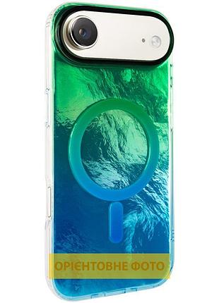 Чехол tpu shiny mountain (magfit) для apple iphone 17 air (6.5") green / blue
