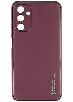Шкіряний чохол xshield для samsung galaxy a05s бордовий / plum red