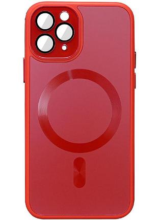 Чохол tpu+glass sapphire midnight with magsafe для apple iphone 13 pro max (6.7") червоний / red