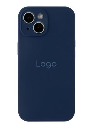 Чехол silicone case full с защитой камеры для iphone 15 deep navy