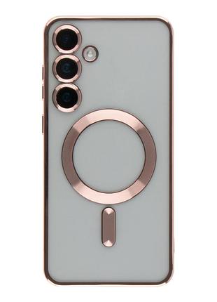 Чехол tpu metallic full camera magsafe для samsung galaxy s24 ultra rose gold