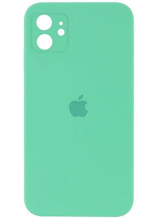 Чохол silicone case square full camera protective (aa) для apple iphone 11 (6.1") зелений / spearmint