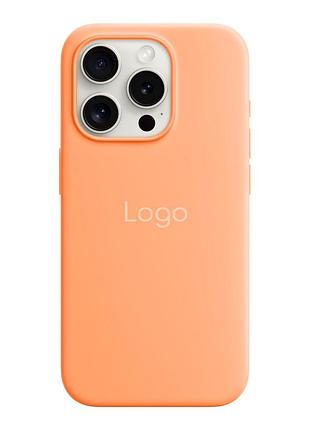 Чехол silicone magsafe усиленной защиты для apple iphone15 pro orange sorbet