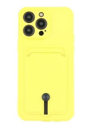 Чехол otterbox colorfull с карманом для карт pocket card для iphone 14 pro max yellow