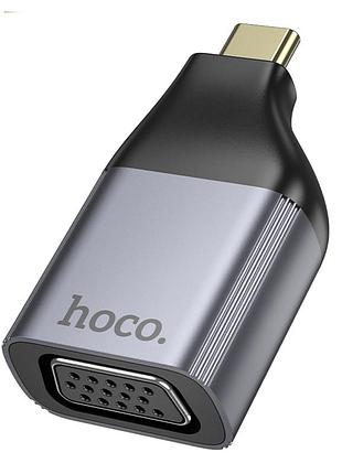 Переходник hoco ua34 type-c штекер vga вход,поддержка передачи видео в формате 2k (ultra hd) с частотой до