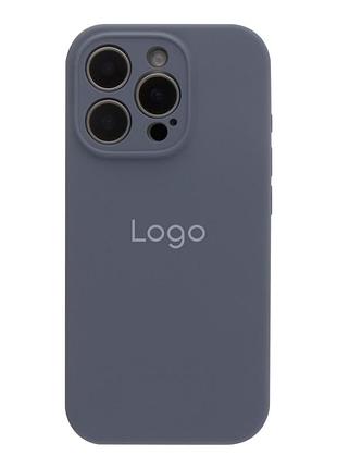 Чехол silicone case full с защитой камеры для iphone 16 pro lavender grey