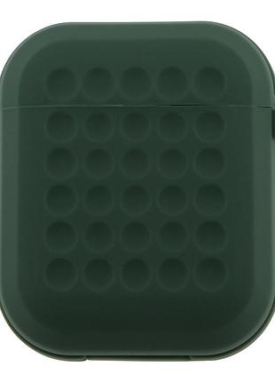 Футляр silicone fashion case с карабином для airpods 1/airpods 2 dark green