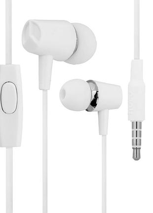 Проводные наушники 3.5mm hoco m34 honor music вакумные с микрофоном 1.2m white