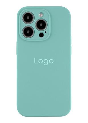 Чохол silicone case full із захистом камери для iphone 15 pro sea blue