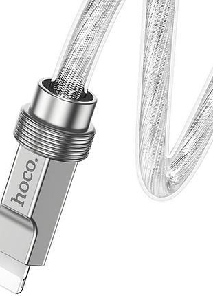 Дата кабель hoco u113 solid 20w type-c to lightning (1m) silver 3