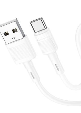Кабель usb hoco x83 usb to type-c charging data cable, 1m, pvc material, current up to 3a белый