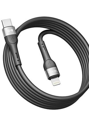 Кабель для заряджання usb ridea rc-xs51 x-silicone type-c to lightning 30 w 10v/3a 2 м чорний