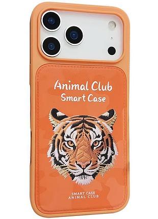 Чохол (накладка) animal club для apple iphone 17 pro захисний протиударний з принтом hermes orange