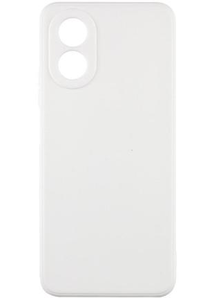 Ультратонка силіконова матова накладка candy full camera для oppo a58 4g white