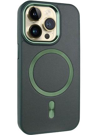 Кожаный чехол snapcase with magsafe для apple iphone 15 pro max (6.7") green