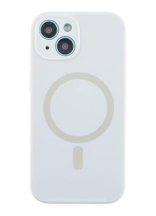 Чехол накладка с рамкой камеры glow silicone case magsafe apple iphone 12 white (36070_3606332)