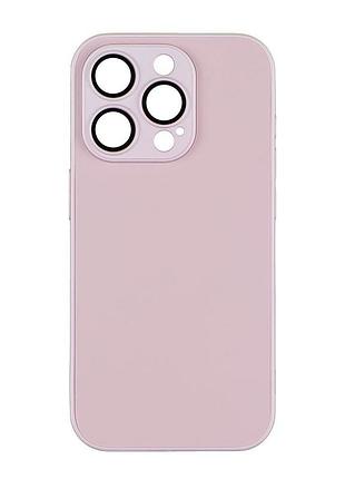 Чехол-накладка стеклянный матовый с защитой камеры matte ag-glass iphone 15 chanel pink