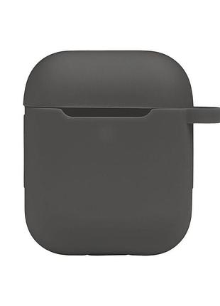 Чехол с карабином silicone case airpods 1 / airpods 2 dark grey