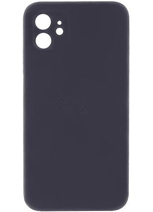 Чехол с защитой камеры silicone case full apple iphone 12 dark blue