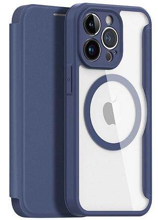 Чохол-книжка dux ducis skin x pro with magsafe для apple iphone 14 pro (6.1") blue