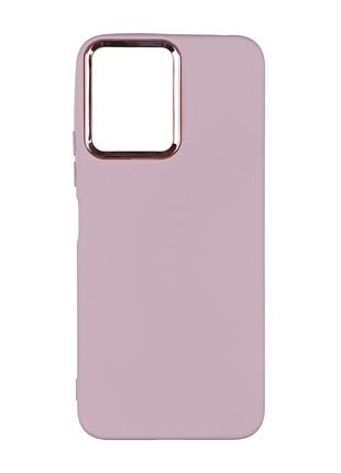 Чехол silicone cover metal рамка (aa) для xiaomi redmi 12 pink sand