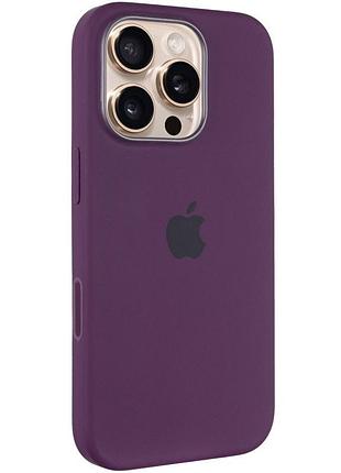 Чохол silicone case (aaa) with magsafe and animation (button) для apple iphone 16 pro (6.3") plum