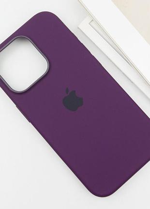 Чохол silicone case (aaa) with magsafe and animation (button) для apple iphone 16 pro (6.3") plum 4