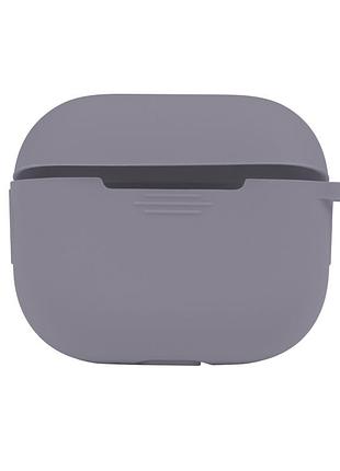 Чохол silicone case з карабіном для airpods 3 lavender grey