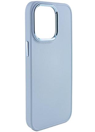 Чехол tpu bonbon metal style для iphone 14 pro max (айфон 14 про макс ) голубой / mist blue