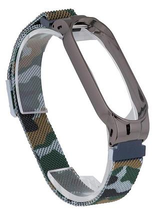 Ремешок для anchor xiaomi mi band 5 milanese loop color цвет хаки черный
