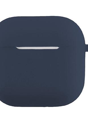 Чехол silicone case с карабином для airpods 4 dark blue